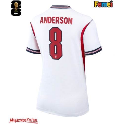 Anglia Elliot Anderson #8 Echipament de Fotbal Replică Mondial 2026 Femei Acasa Anglia Elliot Anderson #8 Echipament de Fotbal Replică Mondial 2026 Femei Acasa